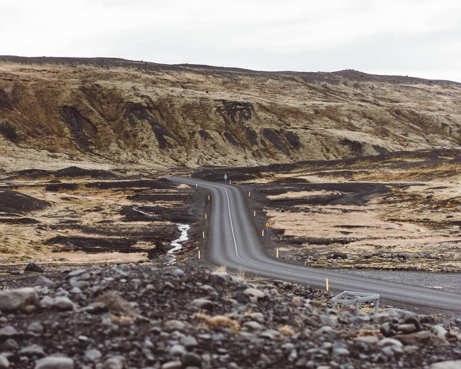 A rocky highland F-road track crossing Iceland's interior — suitable for 4×4 vehicles only